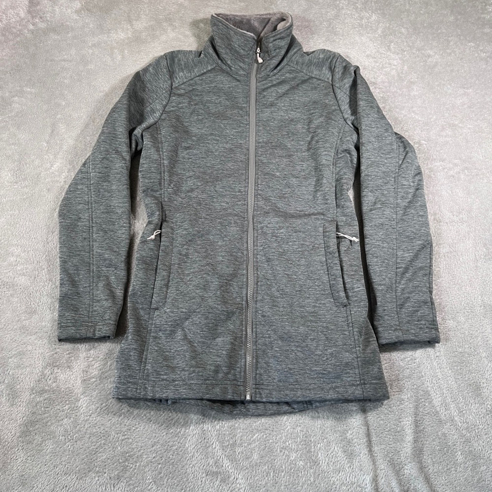The North Face Silken Fleece Lined Jacket Womens Small S/P Gray Full Zip Winter